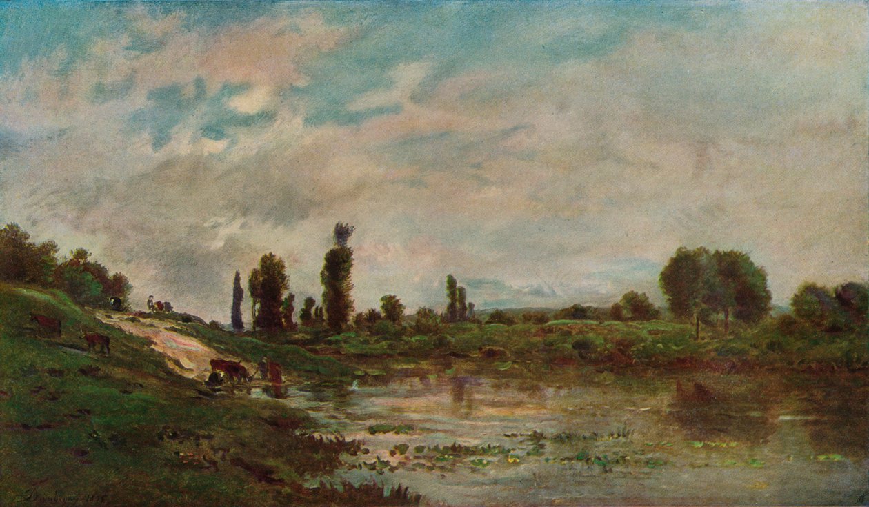 Dricksplatsen, c1827-1878, 1906-7 av Charles Francois Daubigny