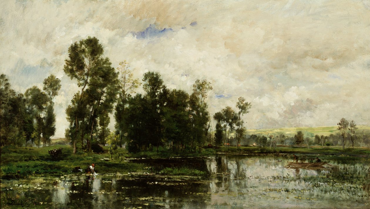 The Edge of the Pond av Charles Francois Daubigny