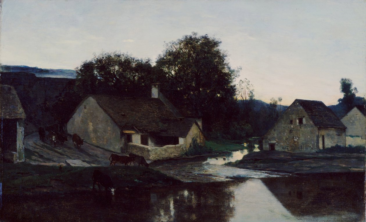 Hamlet of Optevoz, ca 1852 av Charles Francois Daubigny