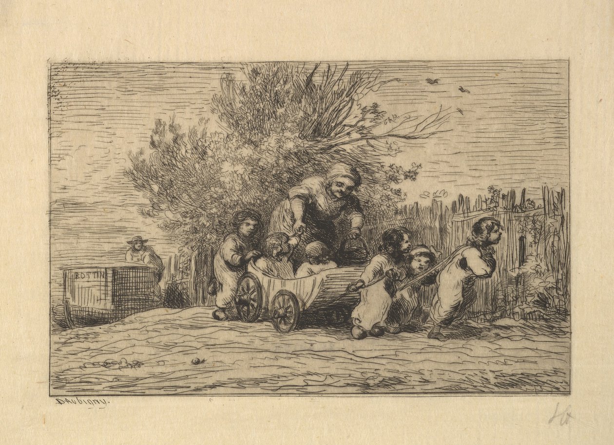 Arvingarna till vagnen, 1861. av Charles Francois Daubigny