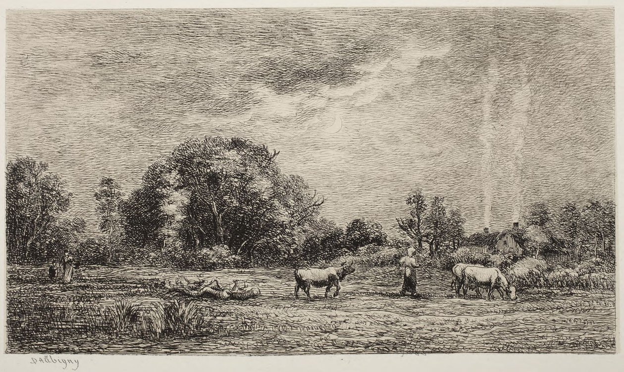 Den uppgående månen av Charles Francois Daubigny