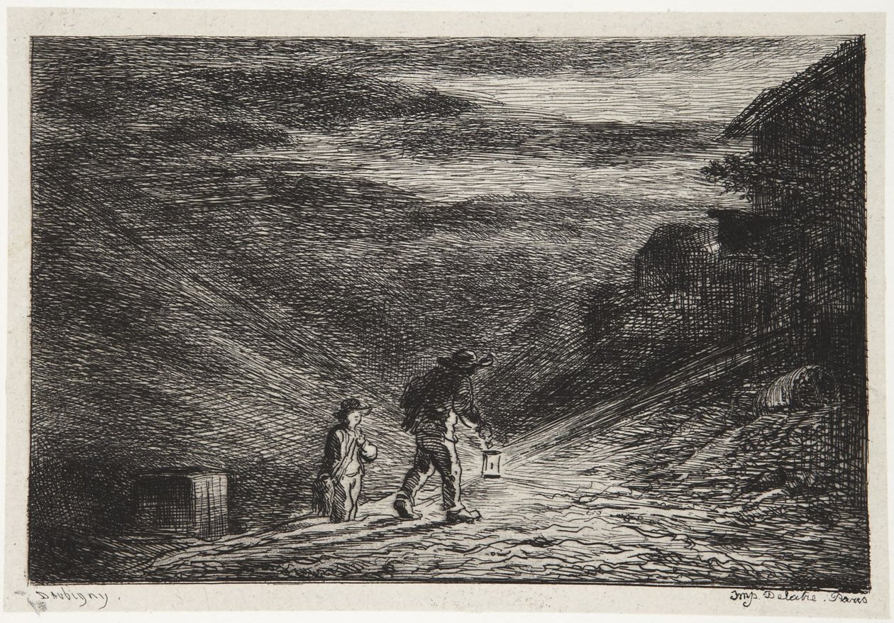 Jakten på ett värdshus av Charles Francois Daubigny