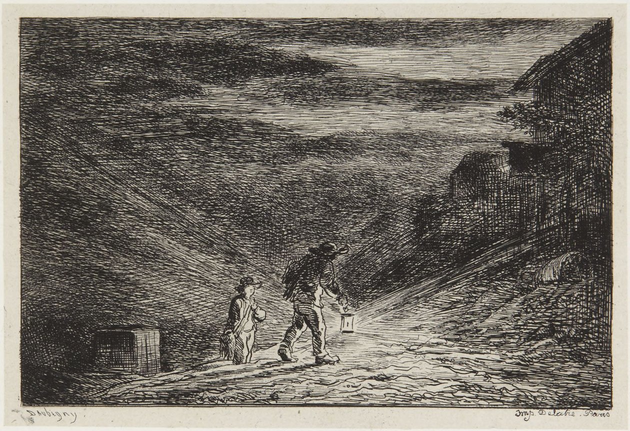 Sökandet efter ett värdshus av Charles Francois Daubigny