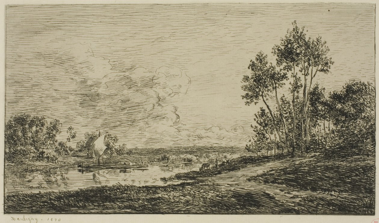 Seinen i Port Maurin av Charles Francois Daubigny