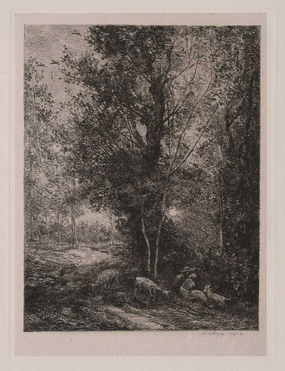 Herden och herdinnan av Charles Francois Daubigny