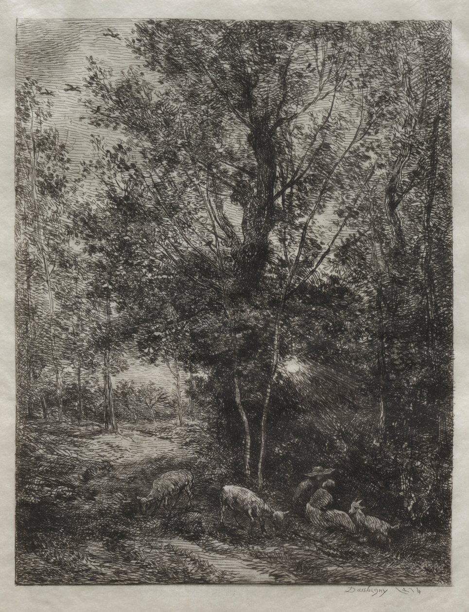 Herden och Herdinnan av Charles Francois Daubigny