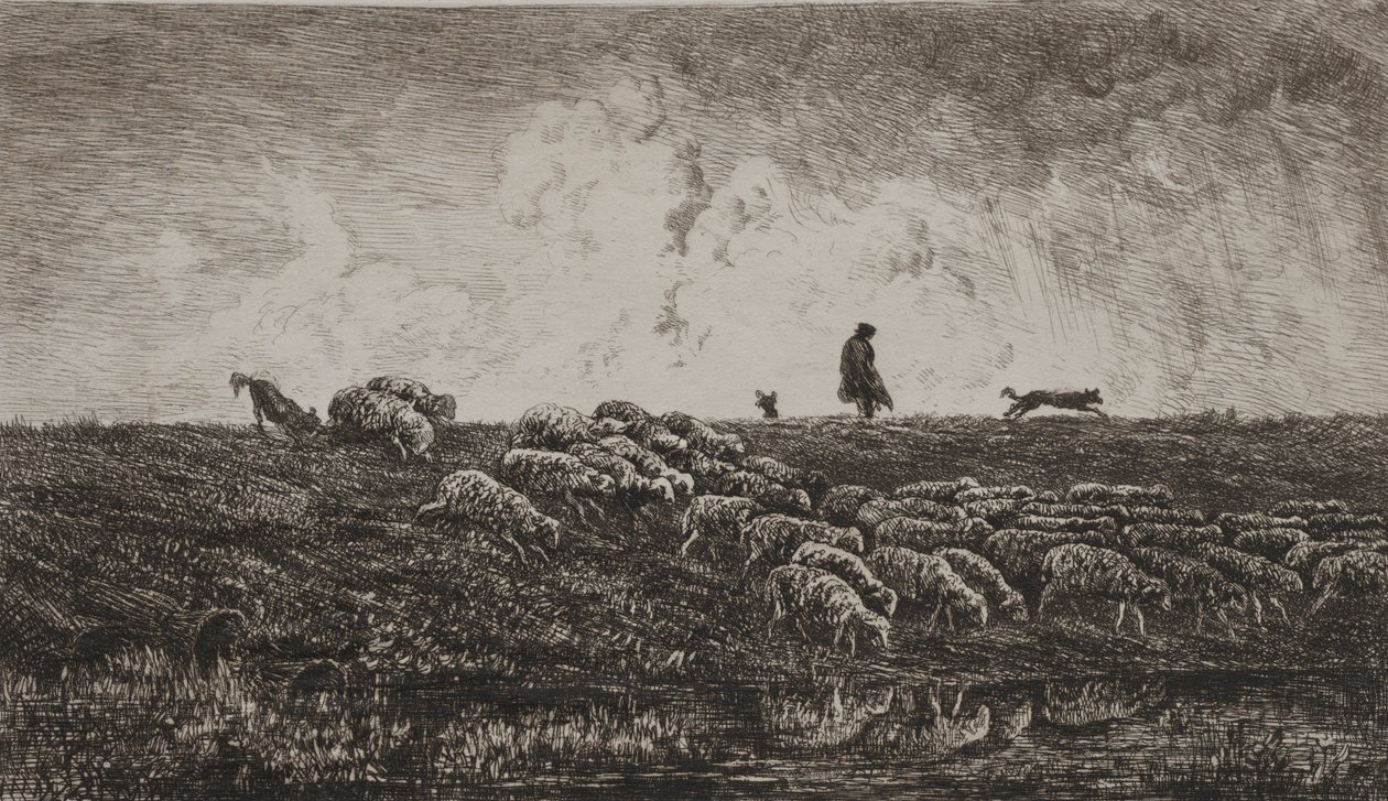 Duschen, c. 1851. av Charles Francois Daubigny