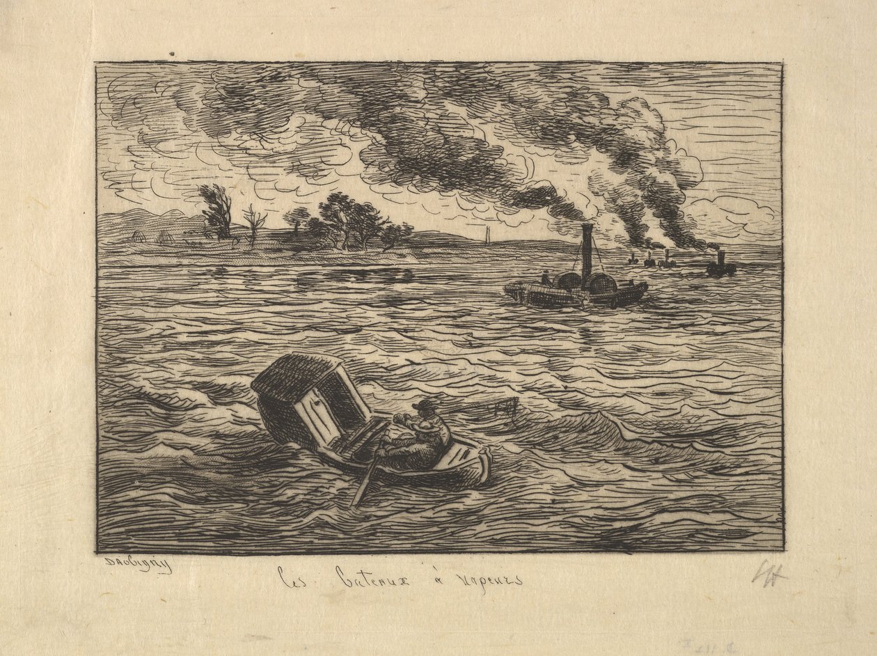 Ångbåtarna, 1861. av Charles Francois Daubigny