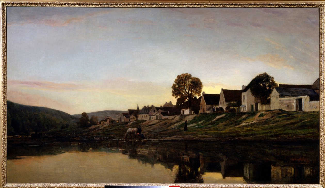 By nära Bonnieres Målning av Charles Francois Daubigny (1817-1878) 1861 Privat samling. av Charles Francois Daubigny