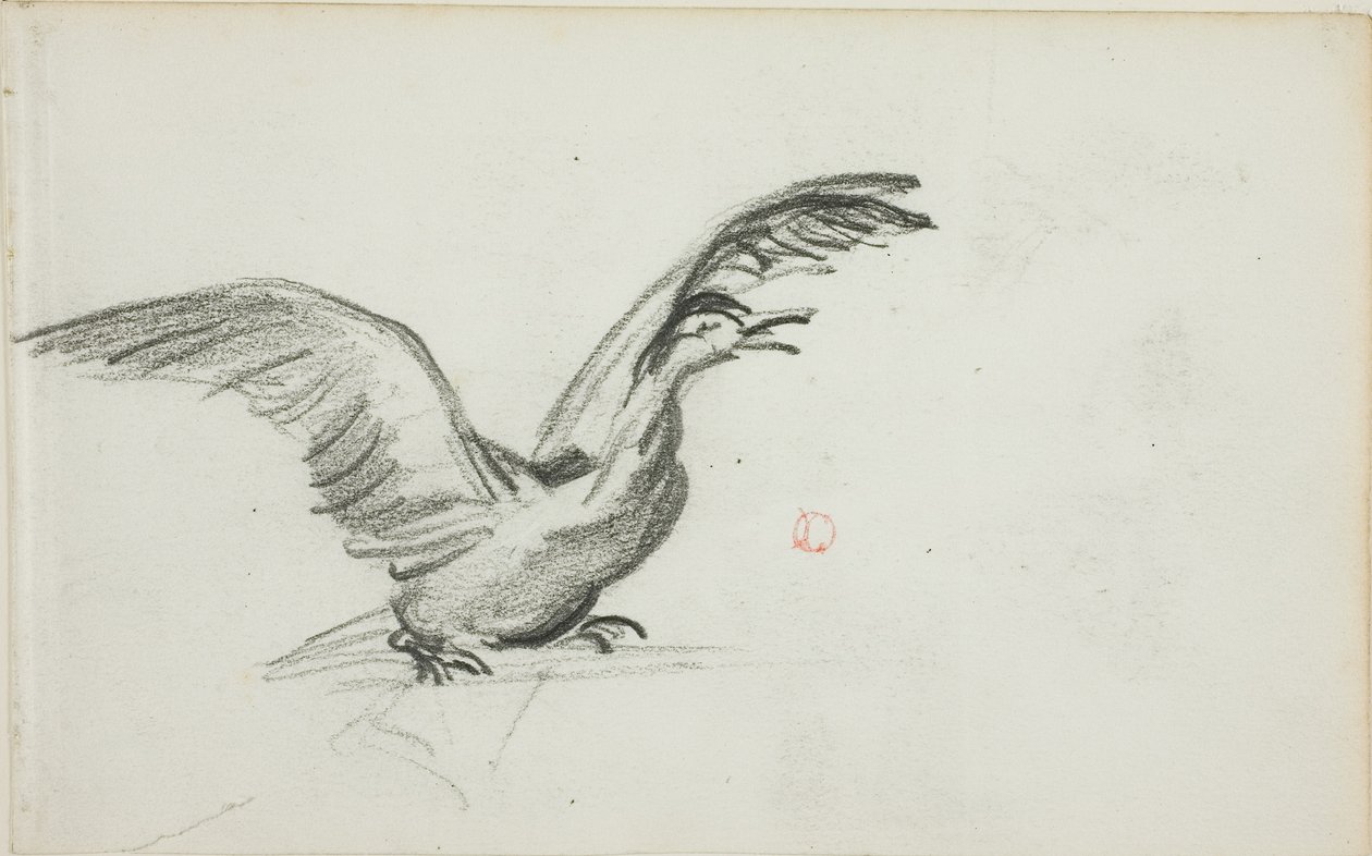 Vild duett (recto); Två stående nakna kvinnofigurer i nischer (verso) av Charles Francois Daubigny