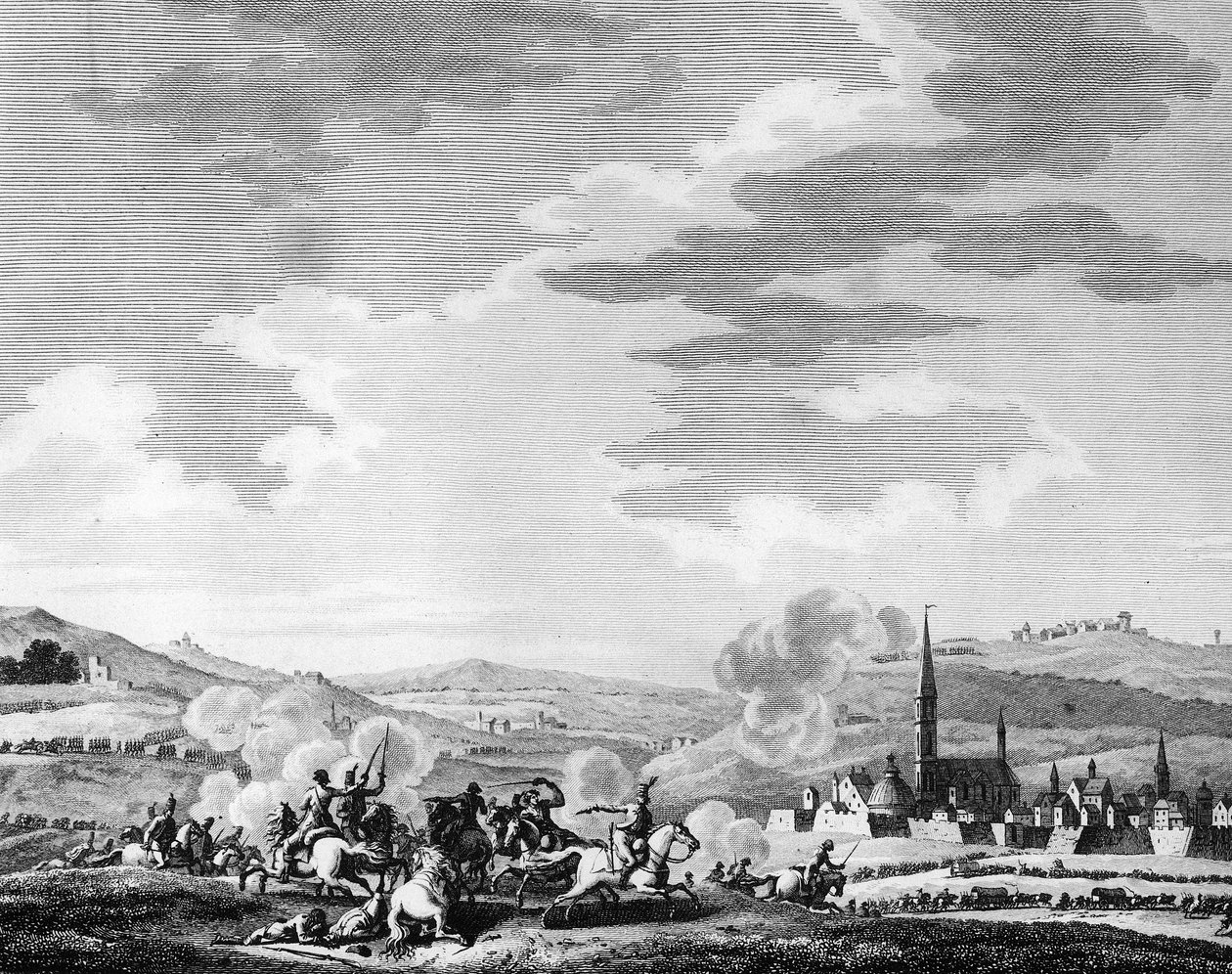 Franska revolutionen: Slaget vid Nerwinden den 18 mars av Charles Francois Gabriel Levachez