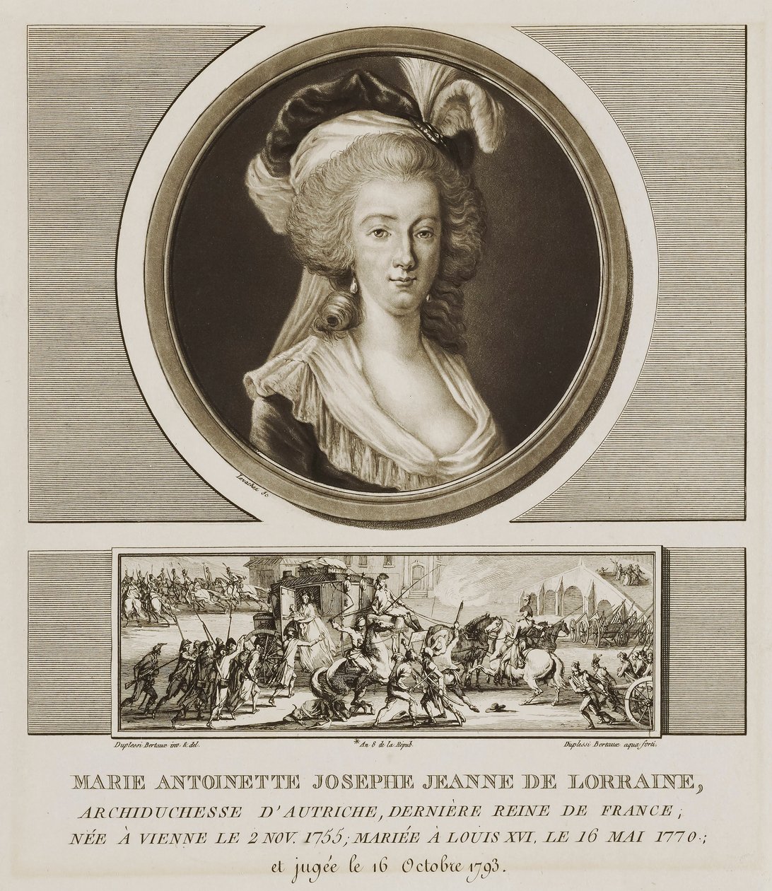 Marie Antoinette Josephe Jean de Lorraine av Charles Francois Gabriel Levachez