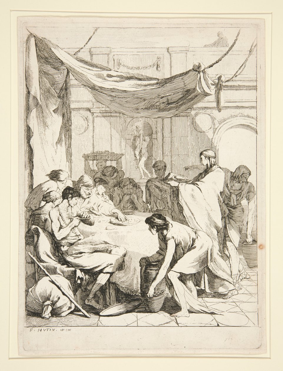 Feeding the Hungry, från serien Sept Oeuvres de Misericorde av Charles Francois Hutin
