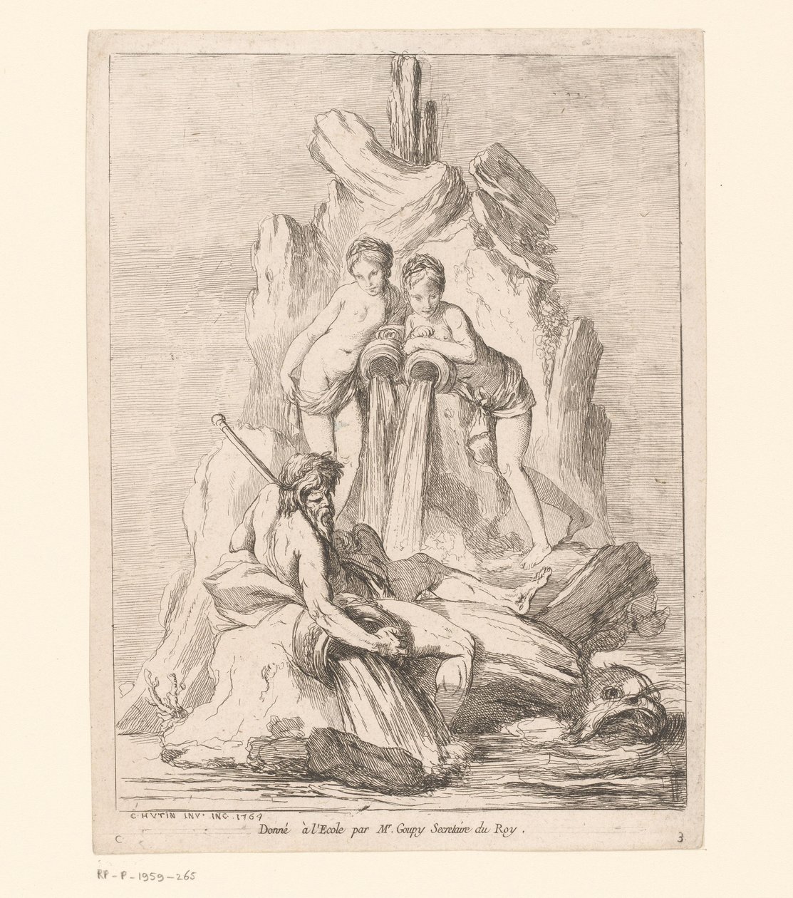 Fontän med två nymfer och en flodgud Fontäner (serietitel) Fontaines (serietitel) av Charles Francois Hutin