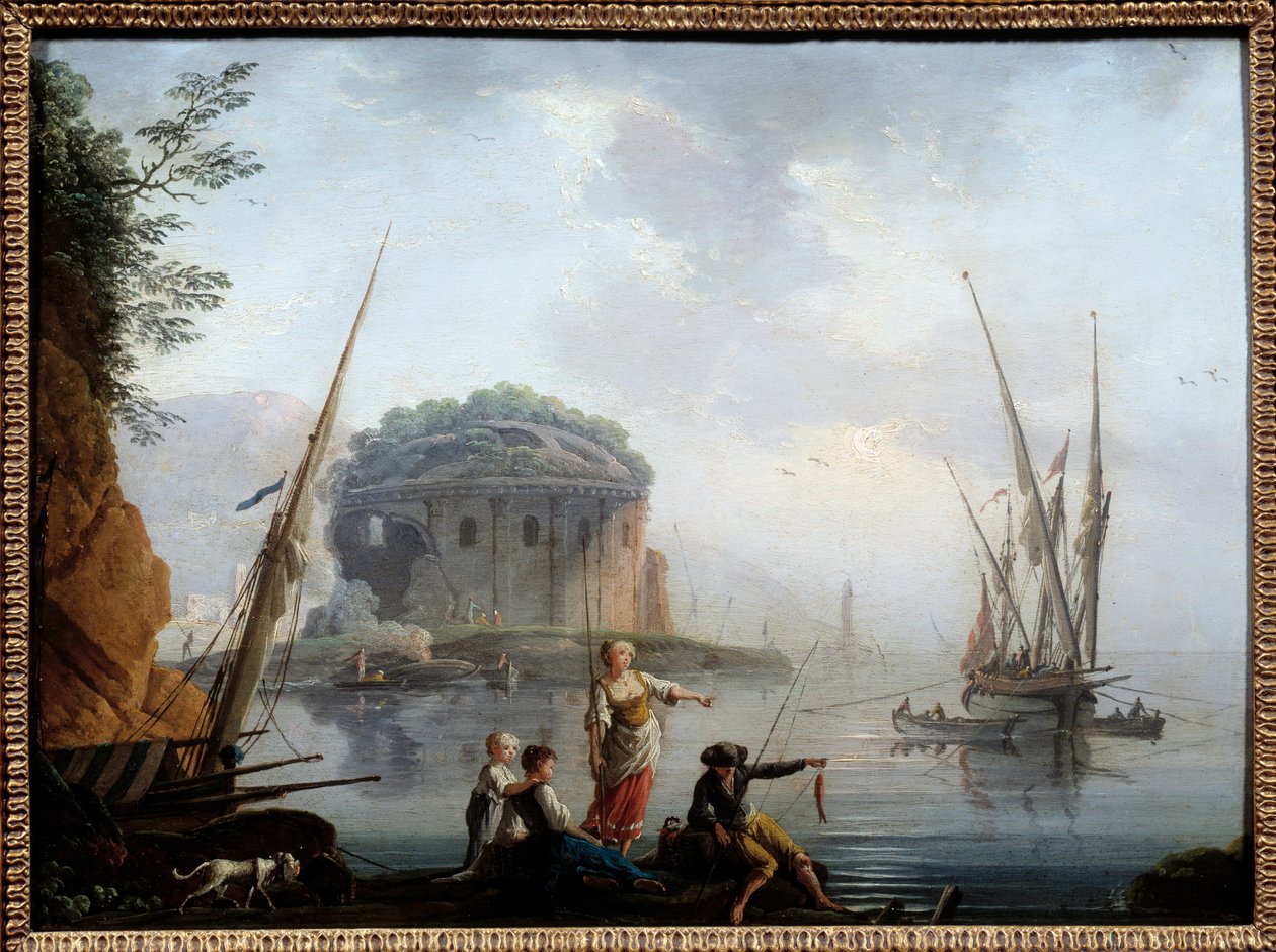 Marinmålning av Charles Francois Grenier de la Croix dit Lacroix de Marseille (? -1782) 1700-talssön. 0,27x0,38 m Rouen, Museum of Fine Arts av Charles Francois Lacroix de Marseille