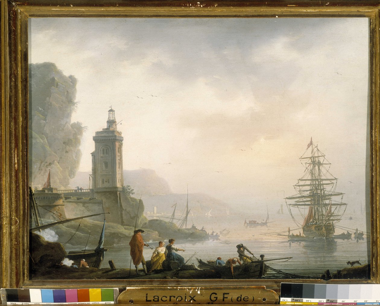 Seaside (olja på duk) av Charles Francois Lacroix de Marseille
