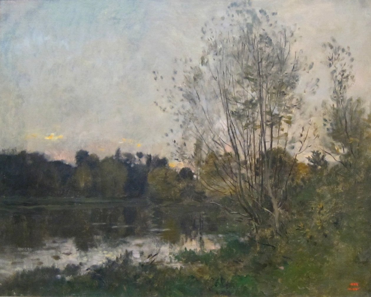En skogssjö i skymningen av Charles Francois Daubigny