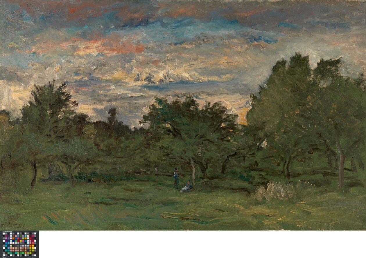 Fruktträdgården på natten av Charles Francois Daubigny