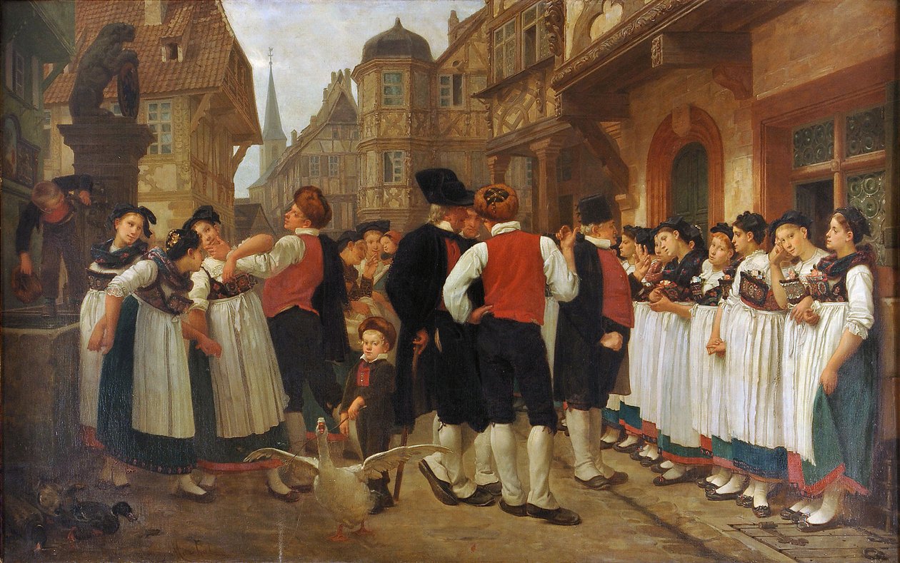 Franska: La foire aux servantes av Charles Francois Marchal