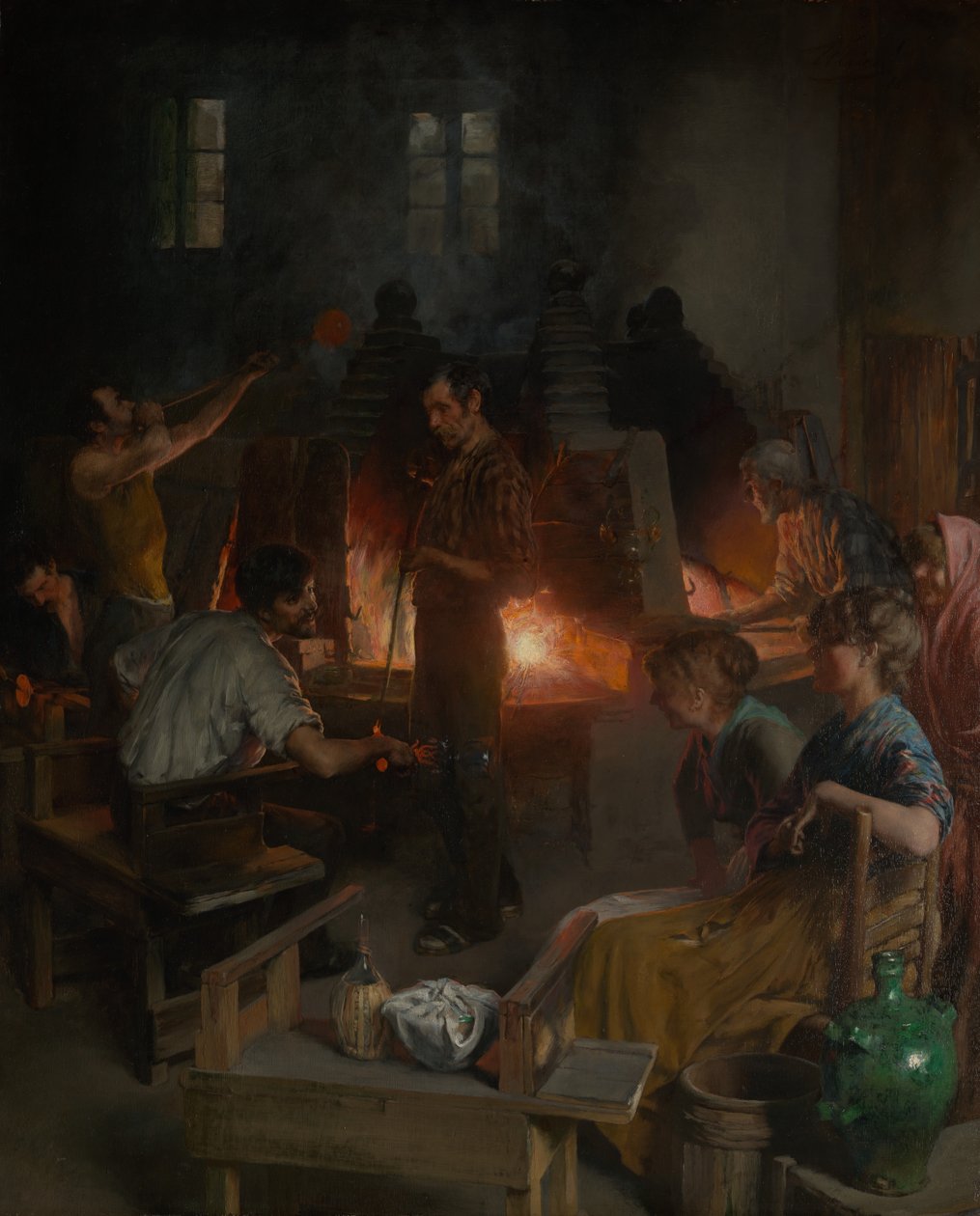 Glasblåsare i Murano, 1886. av Charles Frederic Ulrich