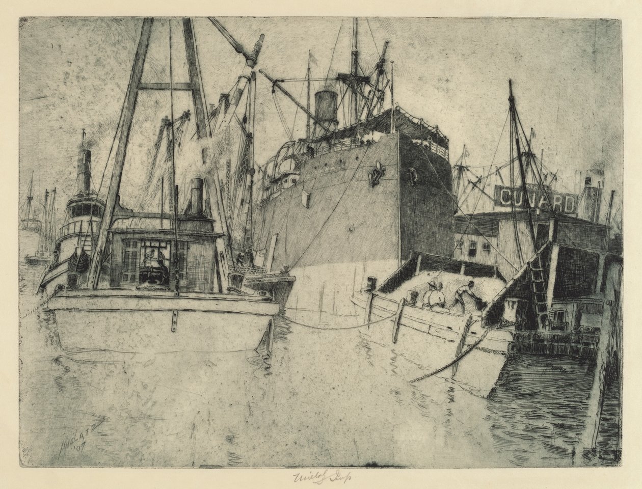 Chelsea Docks, lastar skeppet av Charles Frederick William Mielatz