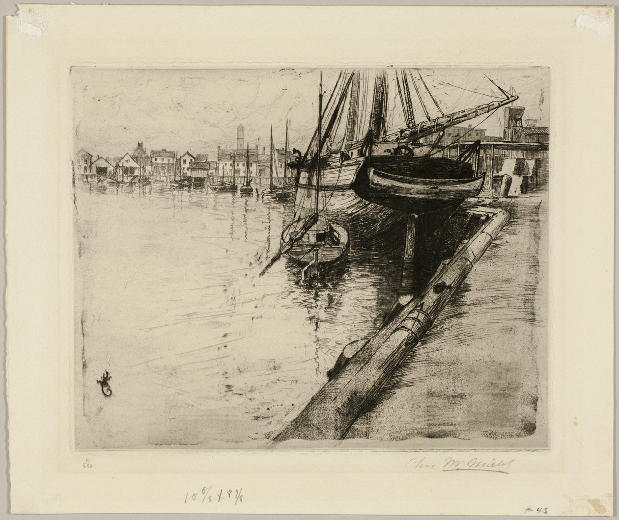 Docka, New York River av Charles Frederick William Mielatz