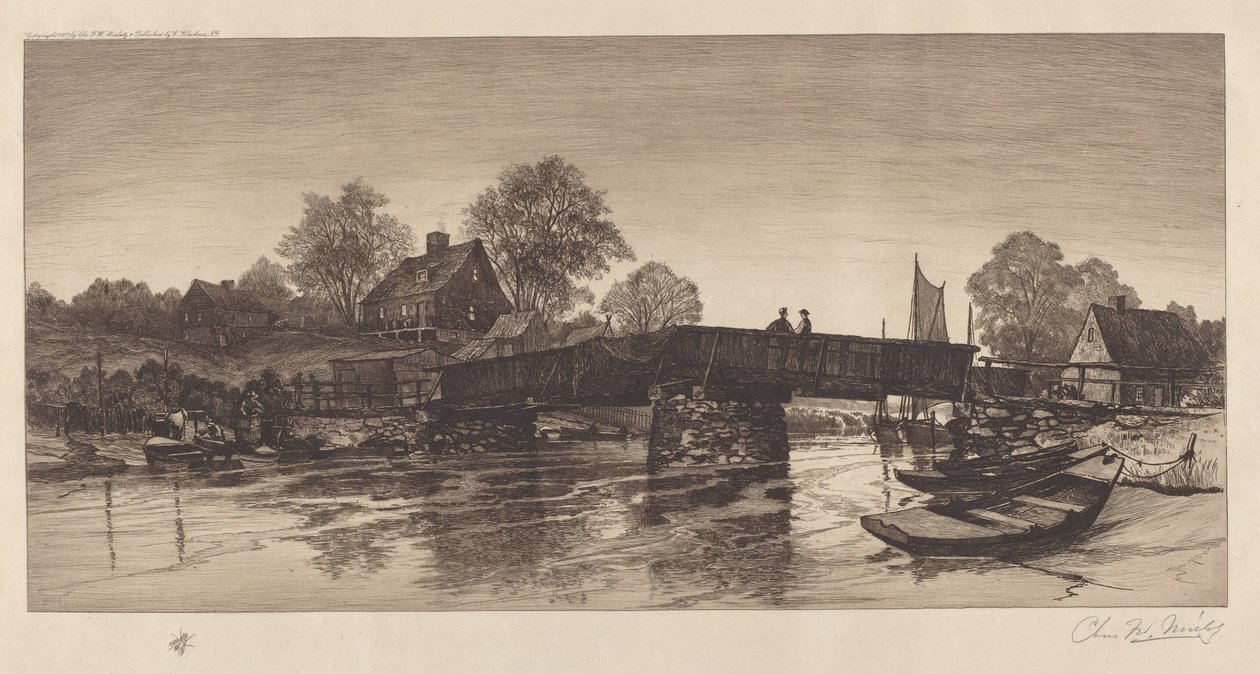 Utan titel Gamla bron, 1888. av Charles Frederick William Mielatz