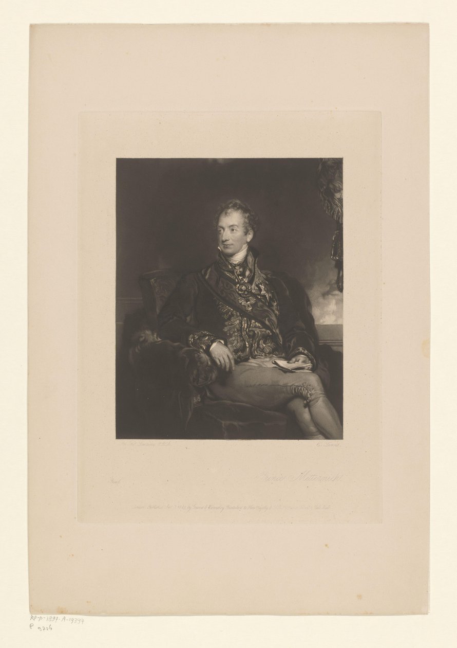 Porträtt av Klemens av Metternich Prins Metternich (titel på objekt) av Charles George Lewis