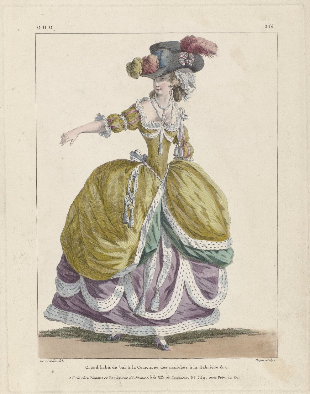 Marie Antoinette, modedrottningen av Charles Germain de (after) Saint Aubin