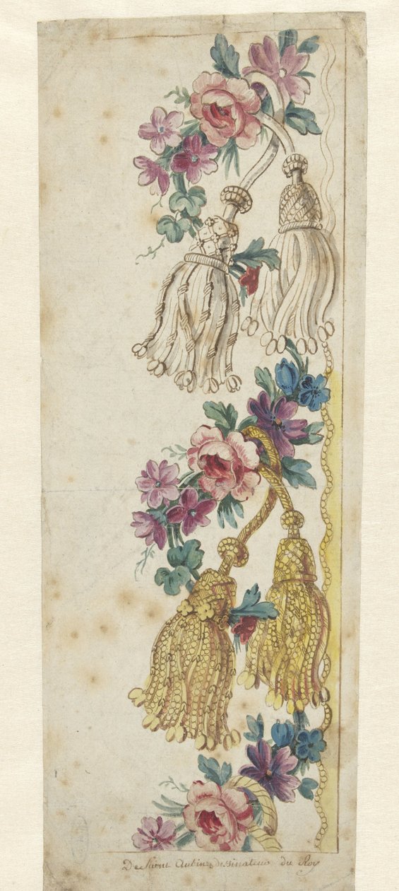 Design för en broderad kant av Charles Germain de Saint Aubin