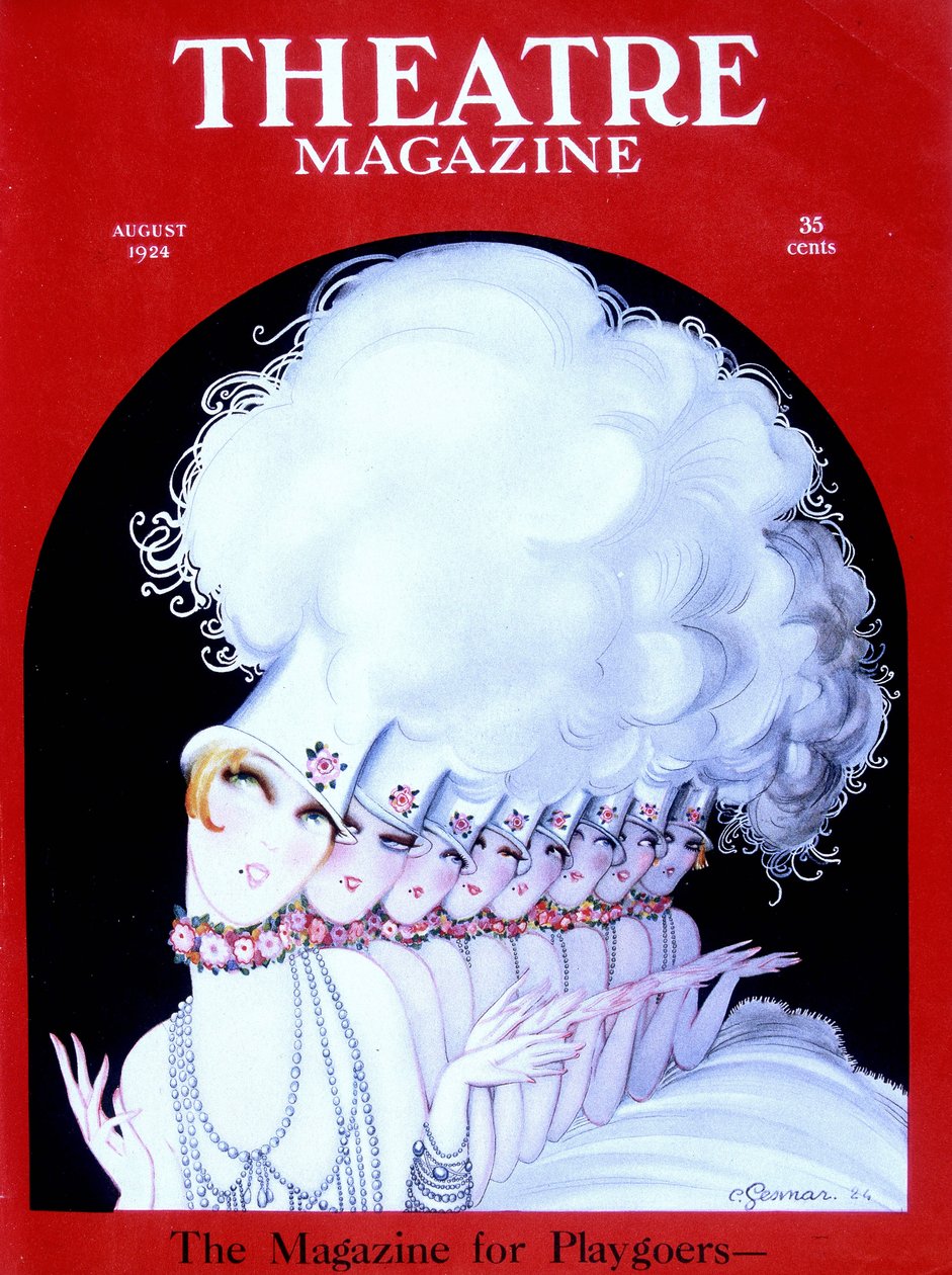 Cabaretdansare på omslaget till den amerikanska tidningen Théatre Magazine, augusti 1924 (gravyr) av Charles Gesmar