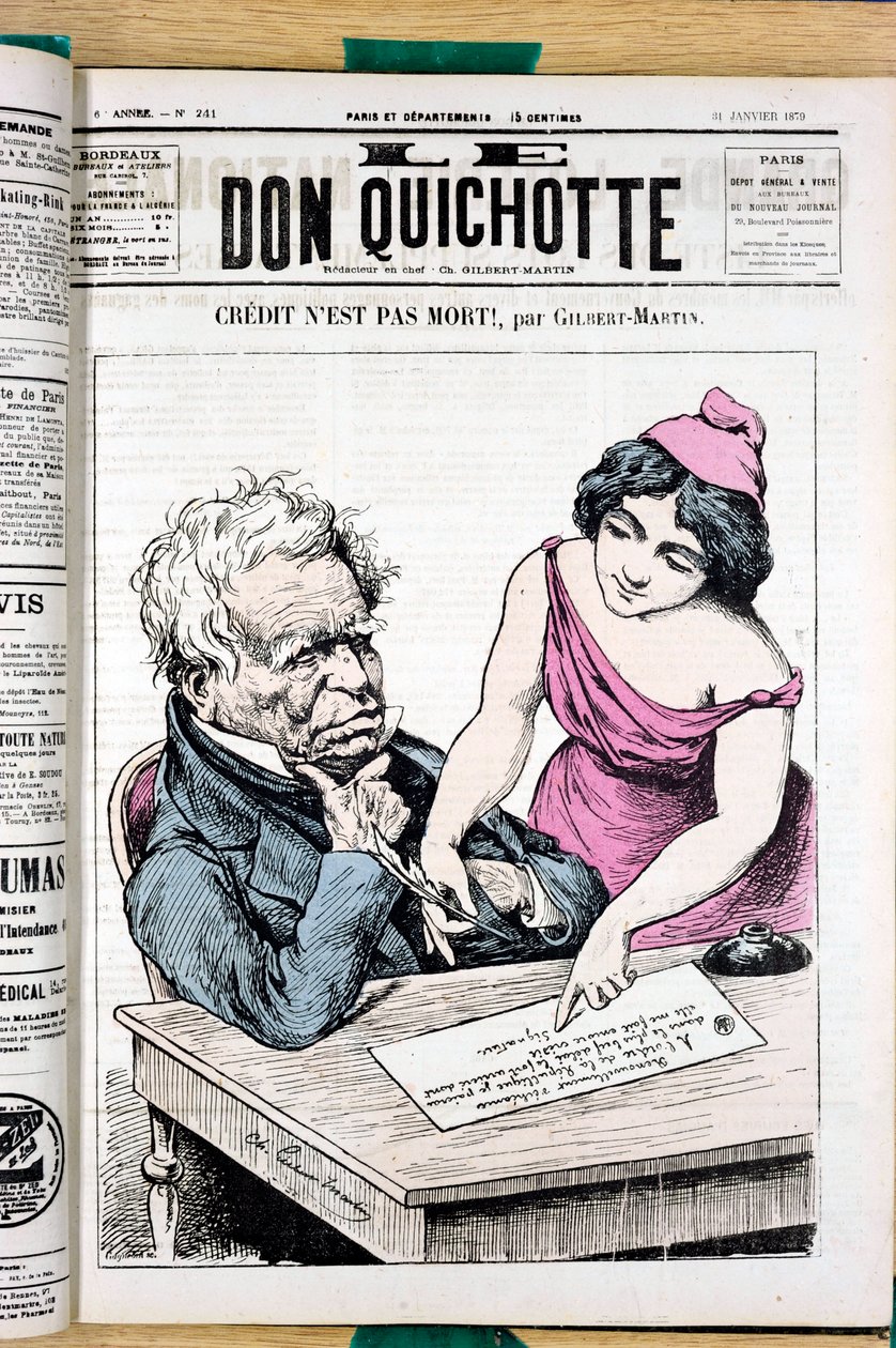 Omslag till "" Le Don Quixote "", nummer 241, färgsatirisk av Charles Gilbert Martin