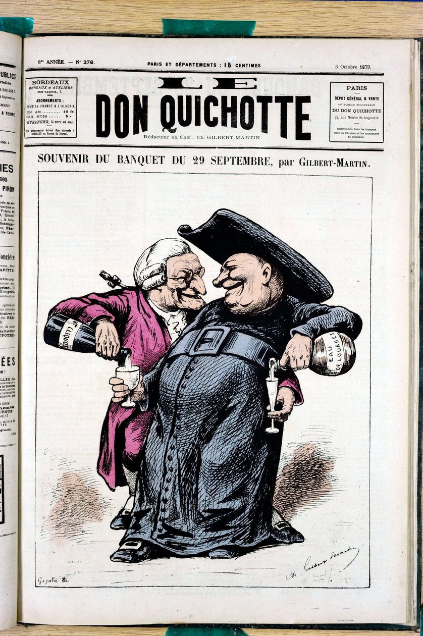 Omslag till "" Le Don Quixote "", nummer 276, färgsatirisk av Charles Gilbert Martin