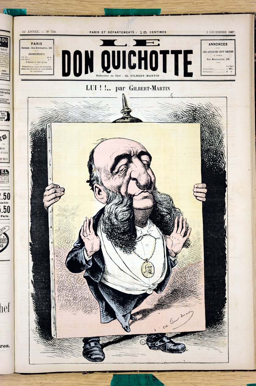 Omslag till ""Le Don Quixote"", nummer 702, satirisk i färg av Charles Gilbert Martin