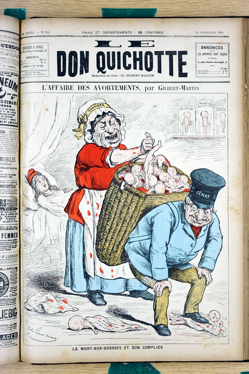 Omslag till ""Le Don Quixote"", nummer 908, satirisk i färg av Charles Gilbert Martin