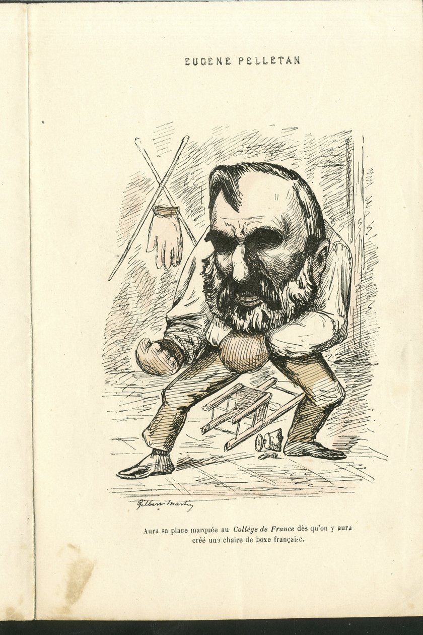 Illustration av Charles Gilbert-Martin (1839-1905) i "" Contemporary Grimaces"" av Charles Gilbert Martin
