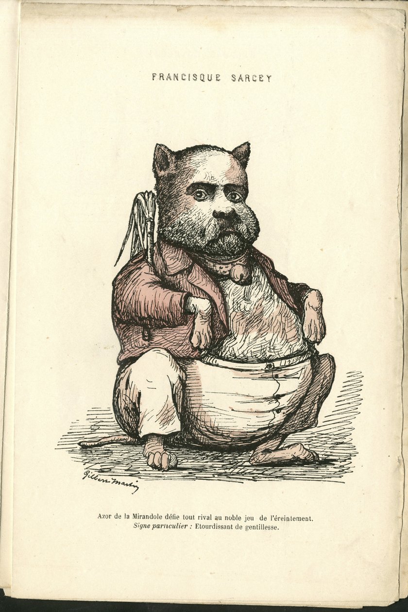 Illustration av Charles Gilbert-Martin (1839-1905) i "" Contemporary Grimaces"" av Charles Gilbert Martin