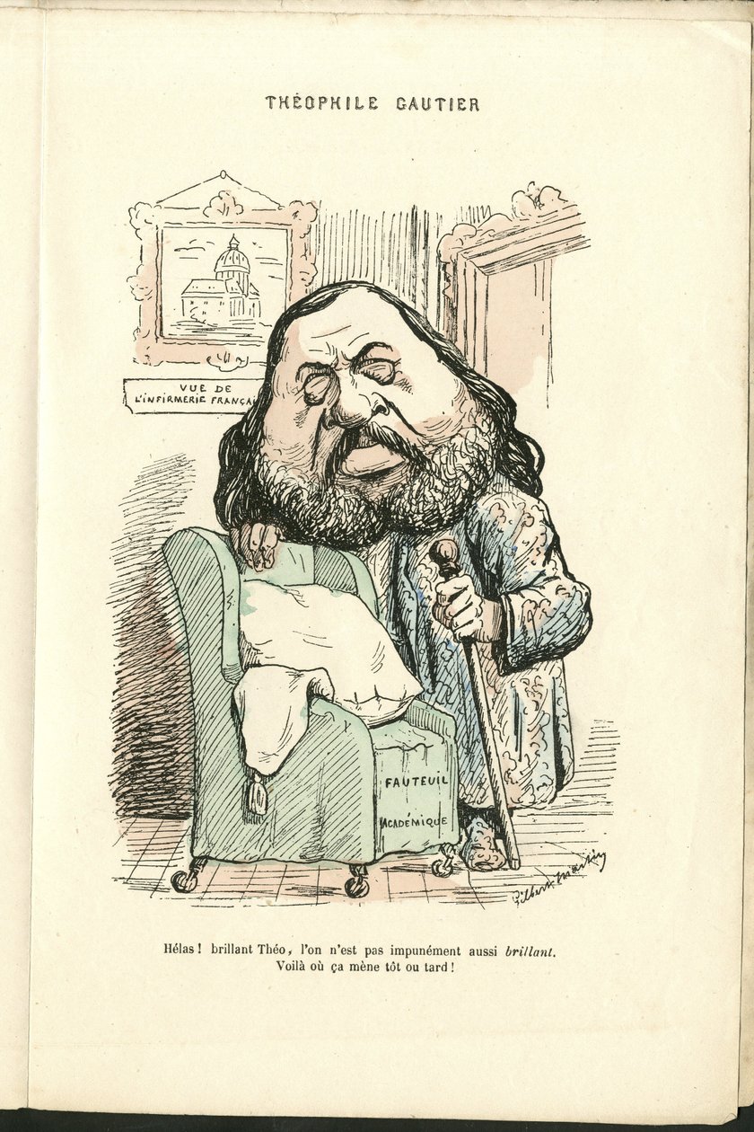Illustration av Charles Gilbert-Martin (1839-1905) i "" Contemporary Grimaces"" av Charles Gilbert Martin
