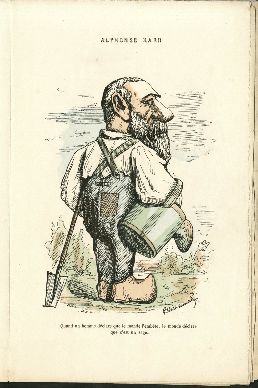 Illustration av Charles Gilbert-Martin (1839-1905) i "" Contemporary Grimaces"" av Charles Gilbert Martin