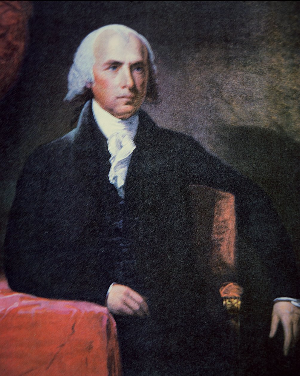 James Madison (1751-1836) (lito i färg) av Charles Gilbert Stuart