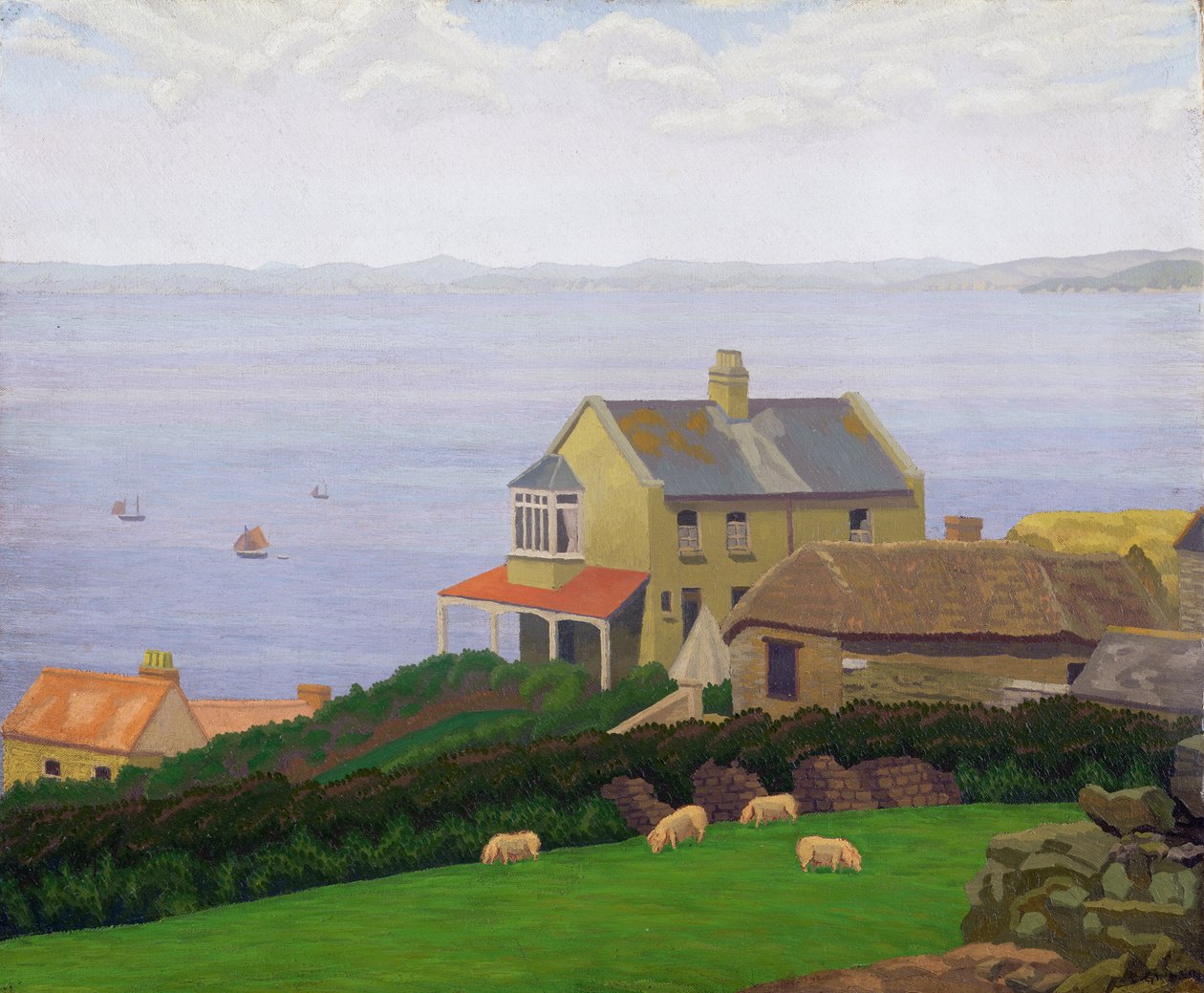 Landskap (olja på duk) av Charles Ginner