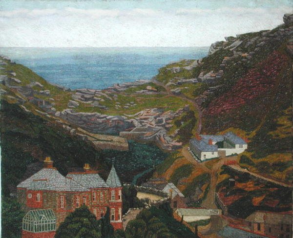 Penally Bridge, Boscastle (olja på duk) av Charles Ginner