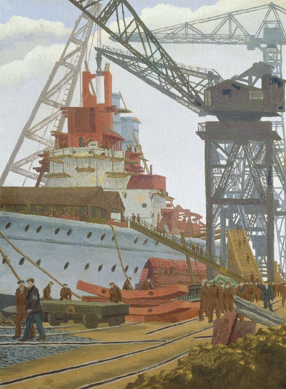 Byggnaden av HMS Prince of Wales av Charles Ginner