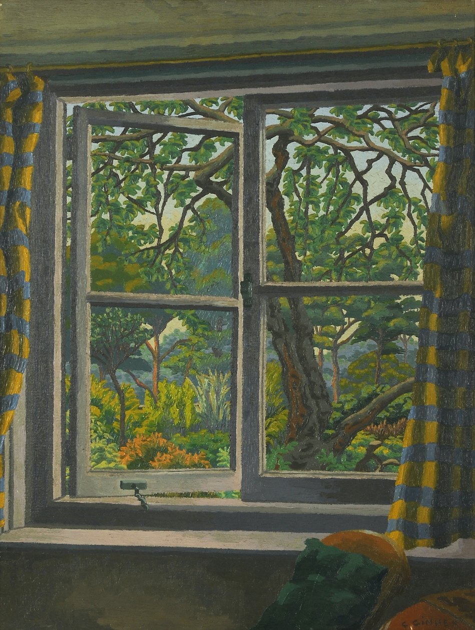 Genom ett stugfönster, Shipley, Sussex av Charles Ginner