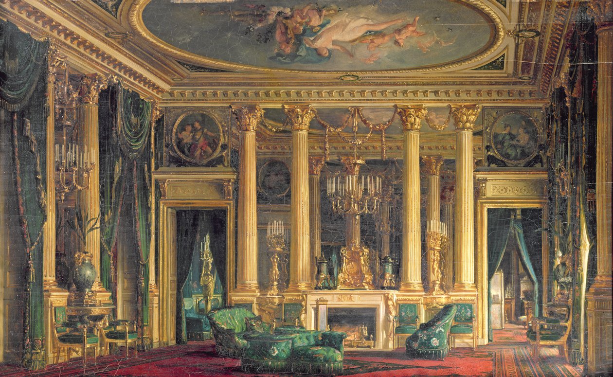 En salong på Monsieur Basile Parents hotell, Place Vendome, Paris, 1866 av Charles Giraud