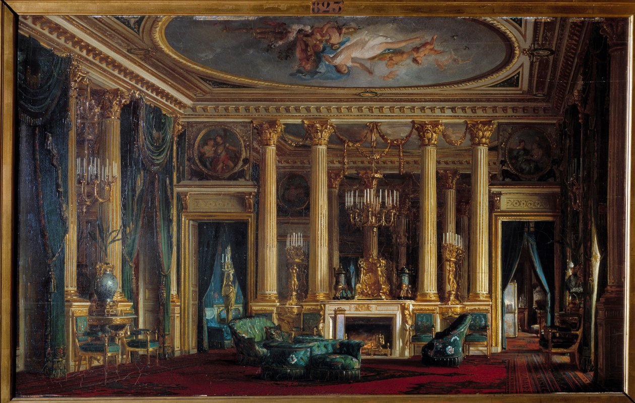 Interiör i vardagsrummet med herr och fru föräldermålning av Sebastien Charles Giraud (1819-1892) 1866 Compiegne, Musee national du chateau av Charles Giraud