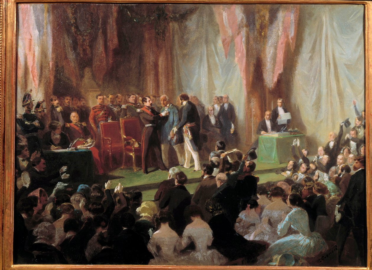 Prinspresident Napoleon III dekorerar Hederslegionen Jean-Baptiste Pruvost, carter, 9 juni 1850 en Saint-Quentin-målning av Sebastien Giraud (1819-1892) 1800-talets Musee du Chateau de Compiegne av Charles Giraud