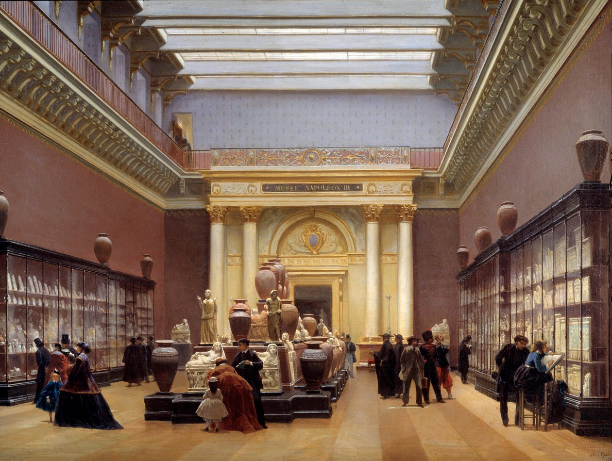 Utsikt över Musee Napoleon III, rum av terrakotta vid Louvren, även känt som galleriet Campana Painting av Sebastien Charles Giraud (1819-1892) 1866 Sön. 0,97x1,3 m av Charles Giraud