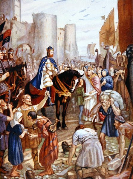 William Rufus (1056-1100) vid Tower of London, illustration från 
