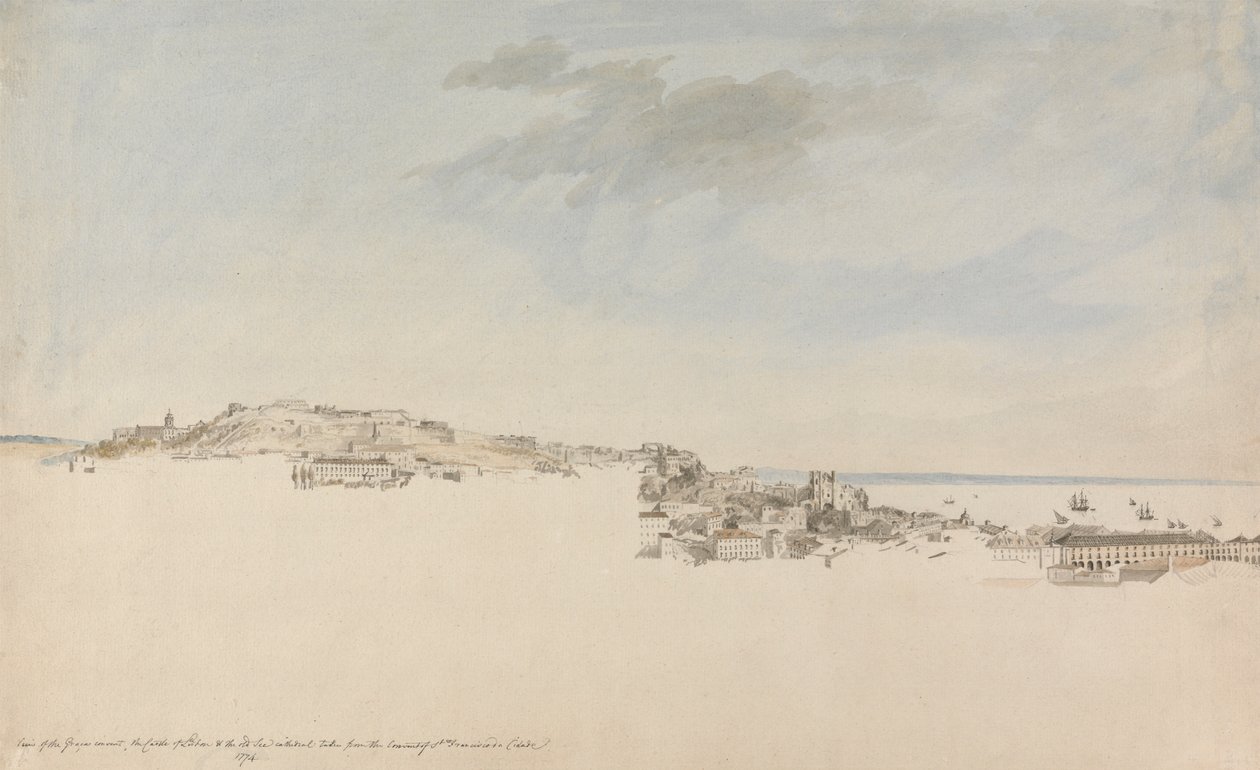 Lissabon från klostret St Francis da Citadel av Charles Gore